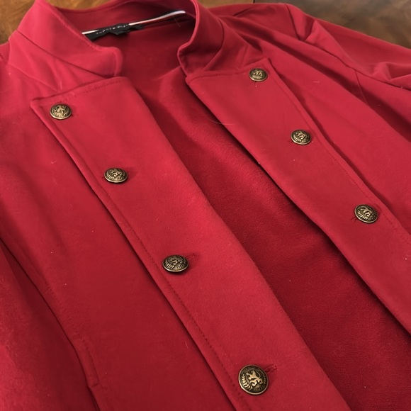 Women's Red Military Style Jacket - Picture 3 of 3
